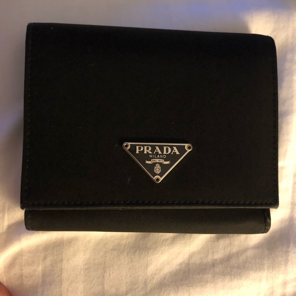 Prada Handbags - Prada Safiano Nylon Trifold wallet